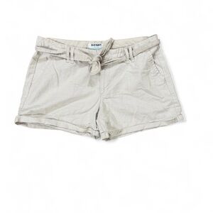 Vintage Y2K Linen Shorts Tie Waist Removable Belt Size 10